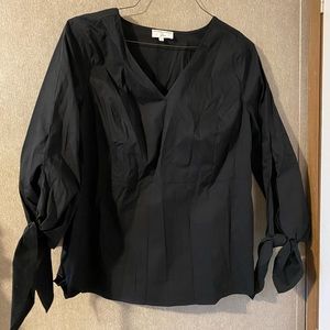 Universal Standard JCrew Poplin Tie-sleeve shirt